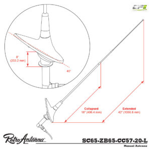 RETROSOUND Teleskopantenne für den 1961-62 Chevrolet, Heckmontage