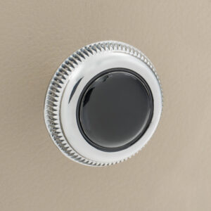 RETROSOUND vorderer Bedienknopf, Metall, verchromt, schwarz lackiert