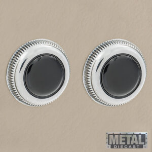 Alternative view of RETROSOUND vorderer Bedienknopf, Metall, verchromt, schwarz lackiert