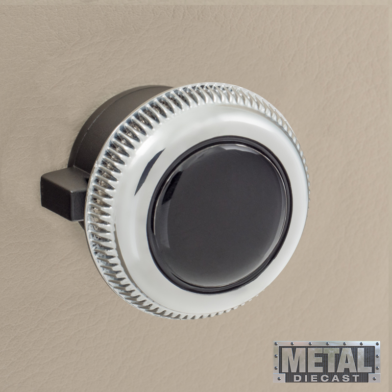 RETROSOUND vorderer Bedienknopf, Metall, verchromt, schwarz lackiert – Bild 3