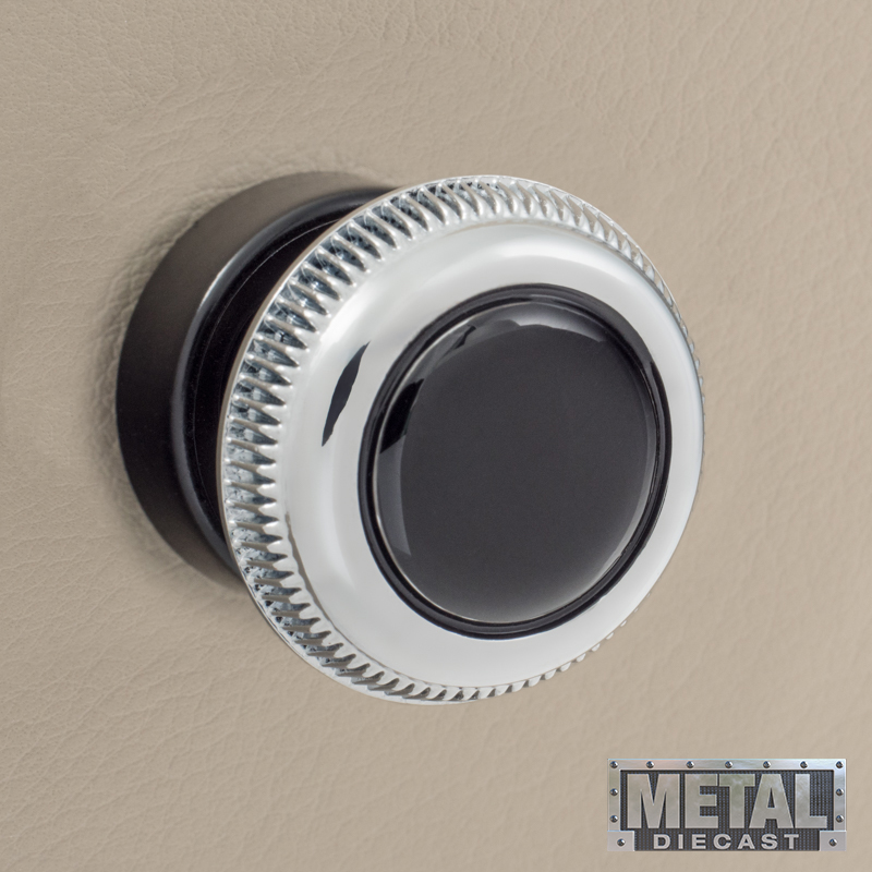 RETROSOUND vorderer Bedienknopf, Metall, verchromt, schwarz lackiert – Bild 5