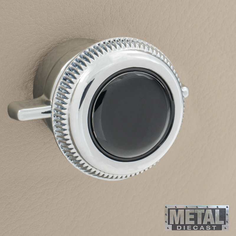 RETROSOUND vorderer Bedienknopf, Metall, verchromt, schwarz lackiert – Bild 9