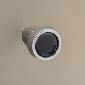 RETROSOUND vorderer Bedienknopf, Metall, verchromt, schwarz lackiert