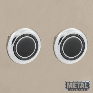 Alternative view of RETROSOUND vorderer Bedienknopf, Metall, verchromt, schwarz lackiert