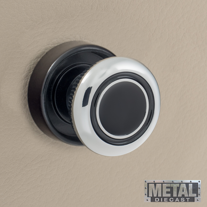 RETROSOUND vorderer Bedienknopf, Metall, verchromt, schwarz lackiert – Bild 5