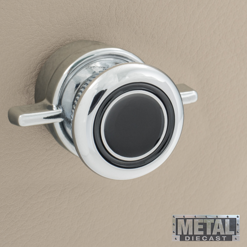 RETROSOUND vorderer Bedienknopf, Metall, verchromt, schwarz lackiert – Bild 9