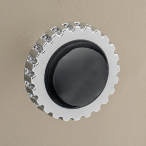 RETROSOUND vorderer Bedienknopf, Metall, verchromt, schwarz lackiert