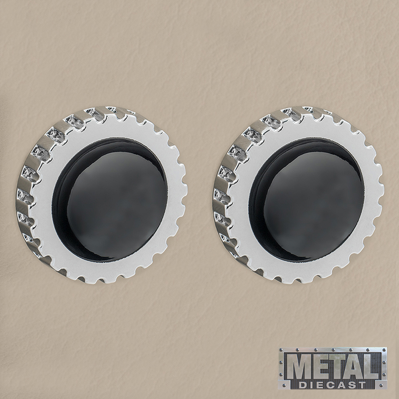 RETROSOUND vorderer Bedienknopf, Metall, verchromt, schwarz lackiert – Bild 2