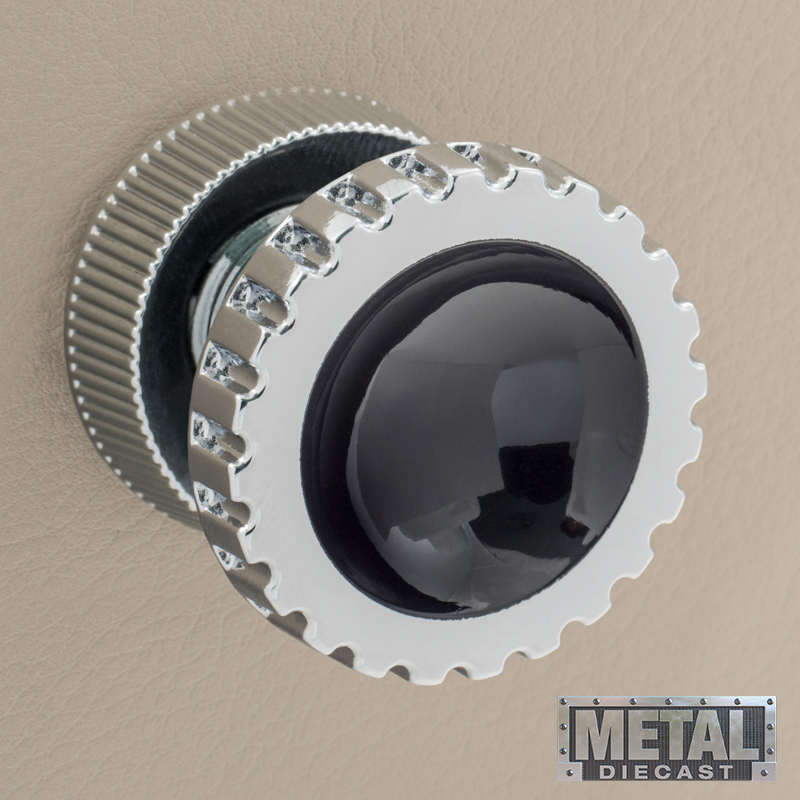 RETROSOUND vorderer Bedienknopf, Metall, verchromt, schwarz lackiert – Bild 11