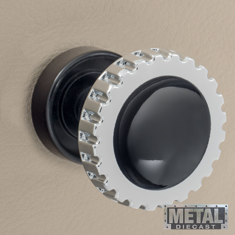 RETROSOUND vorderer Bedienknopf, Metall, verchromt, schwarz lackiert – Bild 5