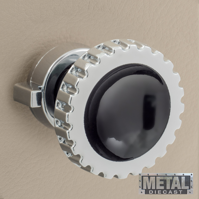 RETROSOUND vorderer Bedienknopf, Metall, verchromt, schwarz lackiert – Bild 7