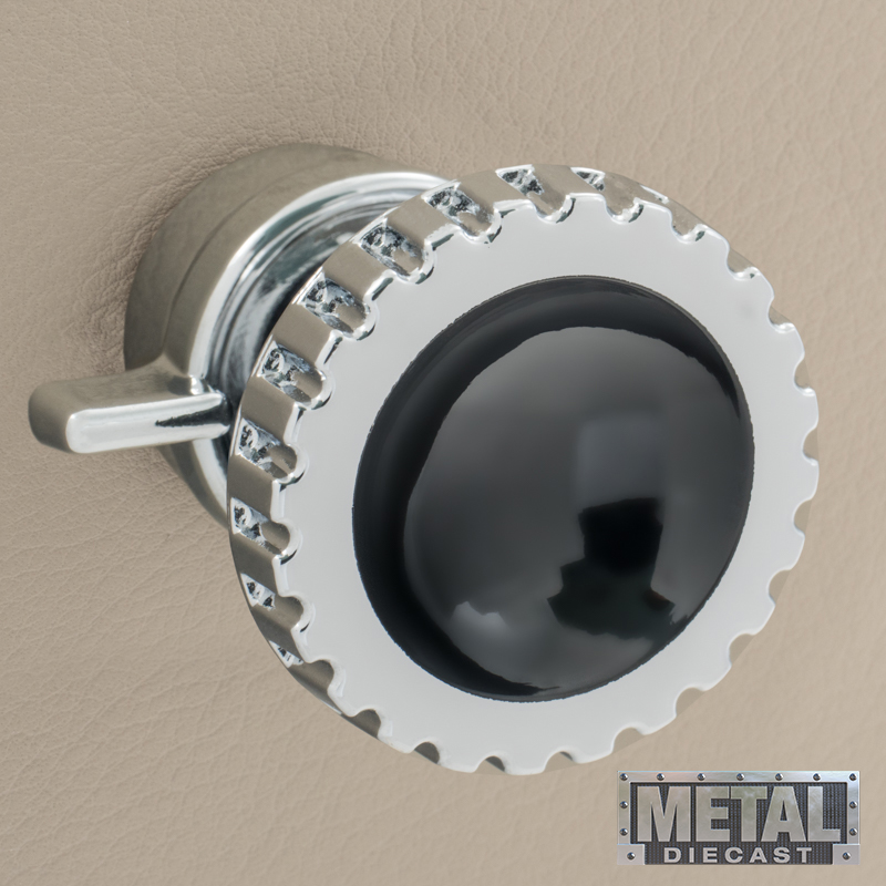 RETROSOUND vorderer Bedienknopf, Metall, verchromt, schwarz lackiert – Bild 9