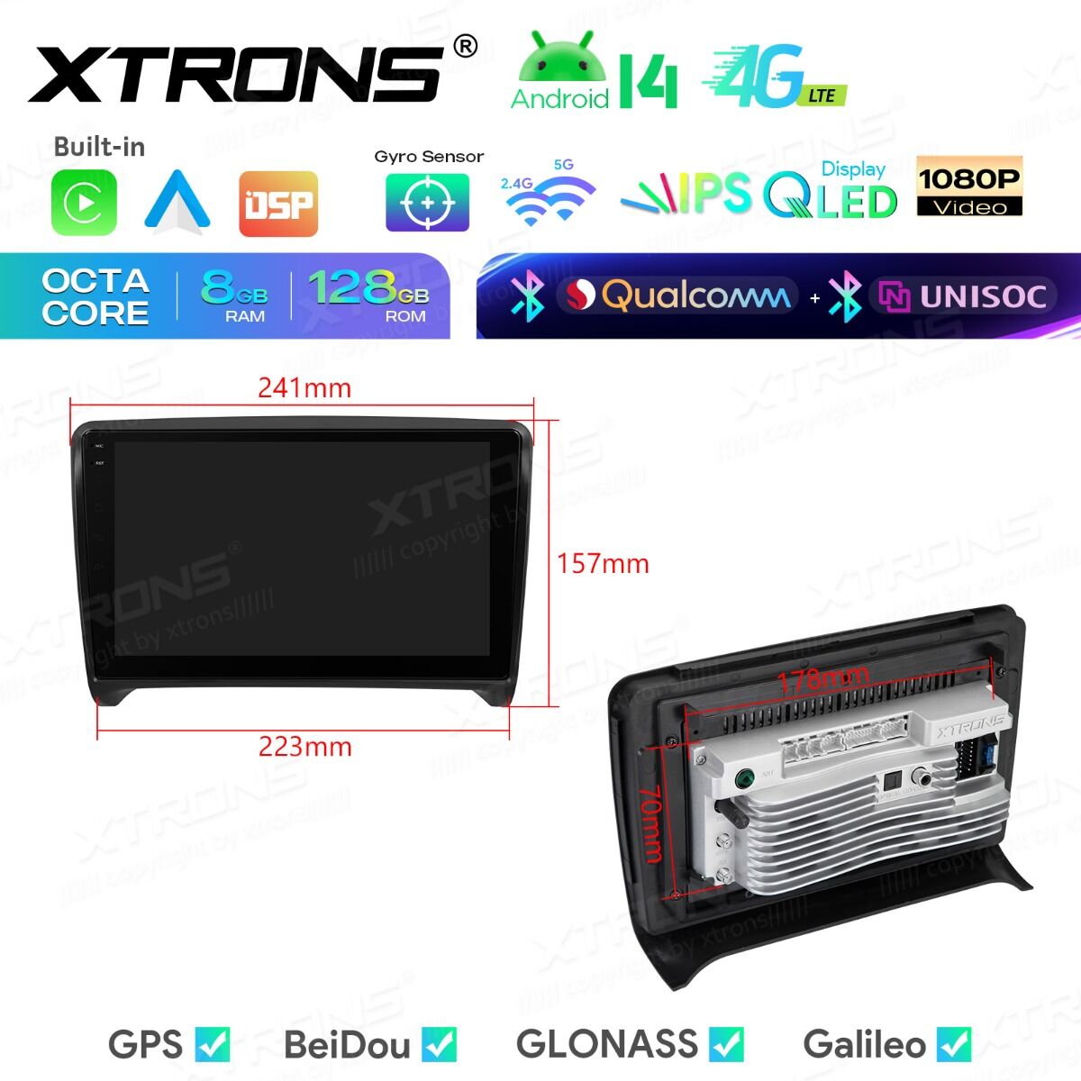 Android 14 Autoradio Octa Core 8+128GB LTE GPS Navi für AUDI TT MK2 8J 06-12++ – Bild 16