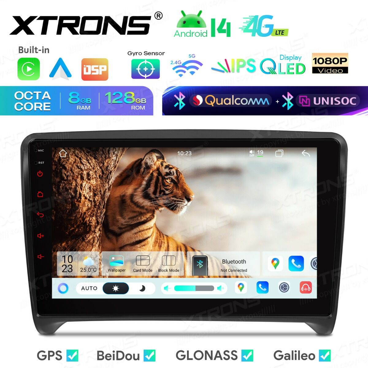 Android 14 Autoradio Octa Core 8+128GB LTE GPS Navi für AUDI TT MK2 8J 06-12++ – Bild 6