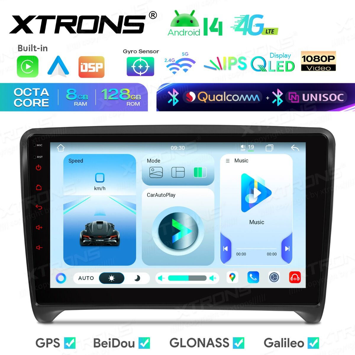 Android 14 Autoradio Octa Core 8+128GB LTE GPS Navi für AUDI TT MK2 8J 06-12++ – Bild 7