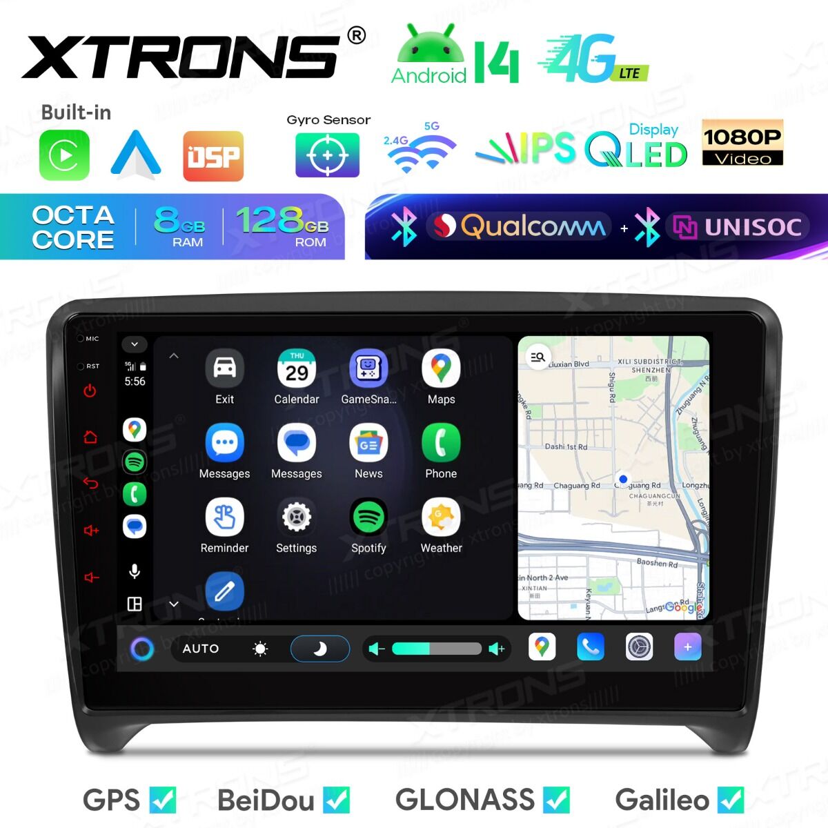 Android 14 Autoradio Octa Core 8+128GB LTE GPS Navi für AUDI TT MK2 8J 06-12++ – Bild 11