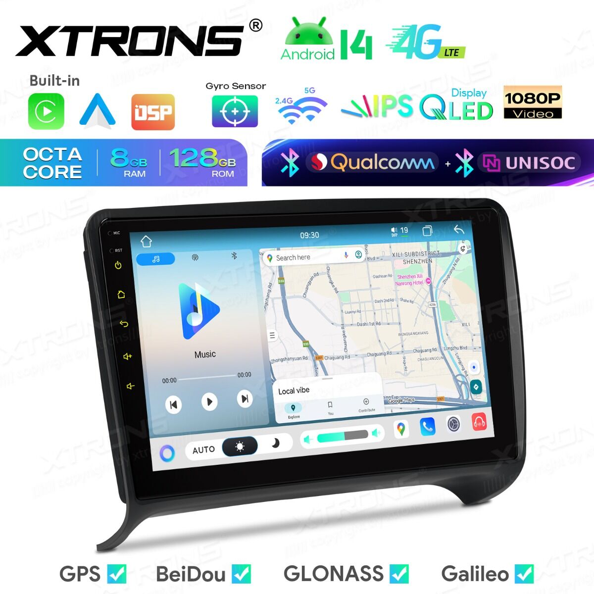 Android 14 Autoradio Octa Core 8+128GB LTE GPS Navi für AUDI TT MK2 8J 06-12++ – Bild 12