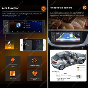 Alternative view of 1Din Wireless CarPlay Android AUTO HD Universal 6,86'' Auto Radio FM Stereo MP5 Multimedia