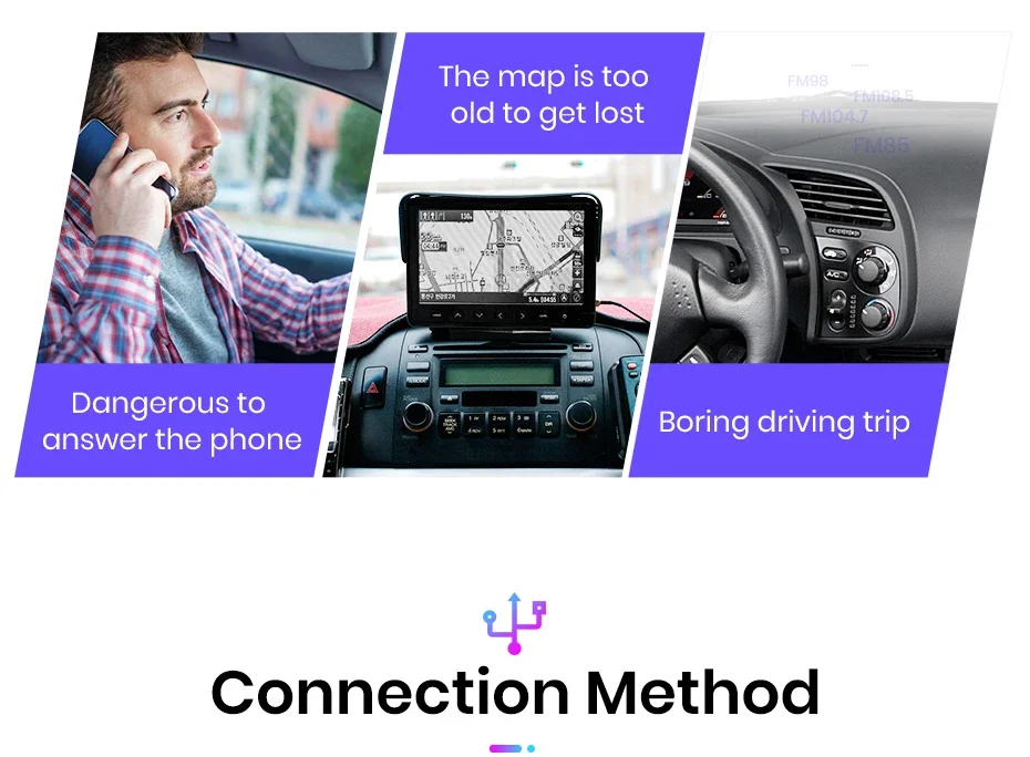 AWESAFE Dash Cam Rückfahrkamera Wifi Carplay & Android Auto 4K DVR GPS Navigation Video Recorder Dashboard Dual Len 24H Park