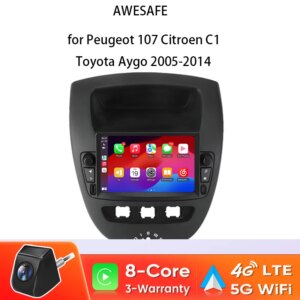 Android Autoradio für Peugeot 107 Toyota Aygo Citroen C1 2005-2014 Multimedia Stereo GPS 8Core Carplay