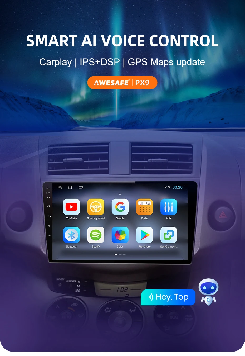 AWESAFE Autoradio für Toyota RAV4 RAV4 XA30 2007-2011 Multimedia Wireless CarPlay Android Auto GPS Auto Intelligente Systeme