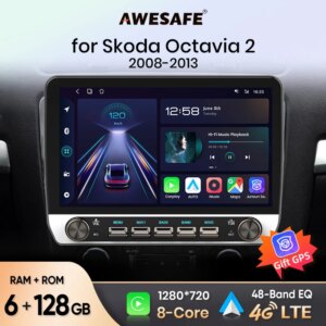 Android Autoradio für SKODA Octavia 2 A5 2008-2013 Kabelloses Carplay Multimedia GPS 4G 8Core