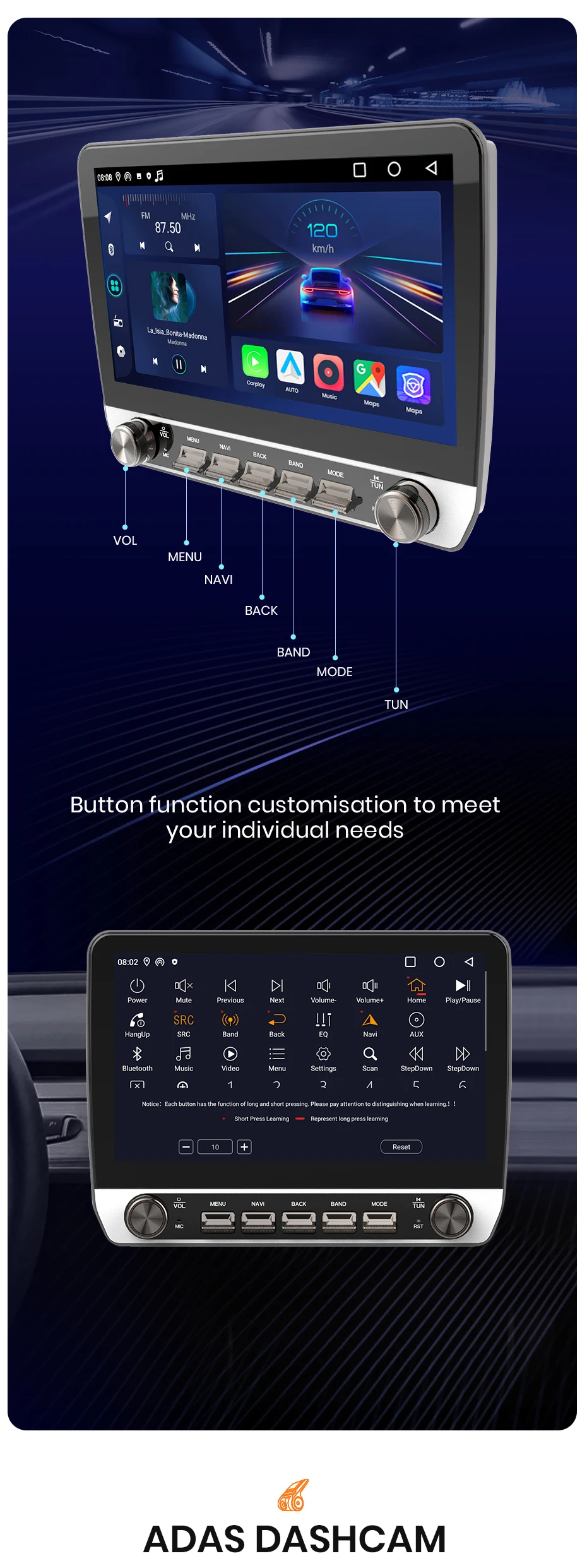 AWESAFE Autoradio für SKODA Octavia 2 A5 2008-2013 Kabelloses Carplay für Apple Android Auto Stereoanlage mit Tasten Multimedia GPS 4G