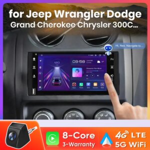 Android Autoradio für Jeep Wrangler Dodge Grand Cherokee Chrysler 300c Patriot Commander Kaliber Carplay 2Din 4K Multimedia