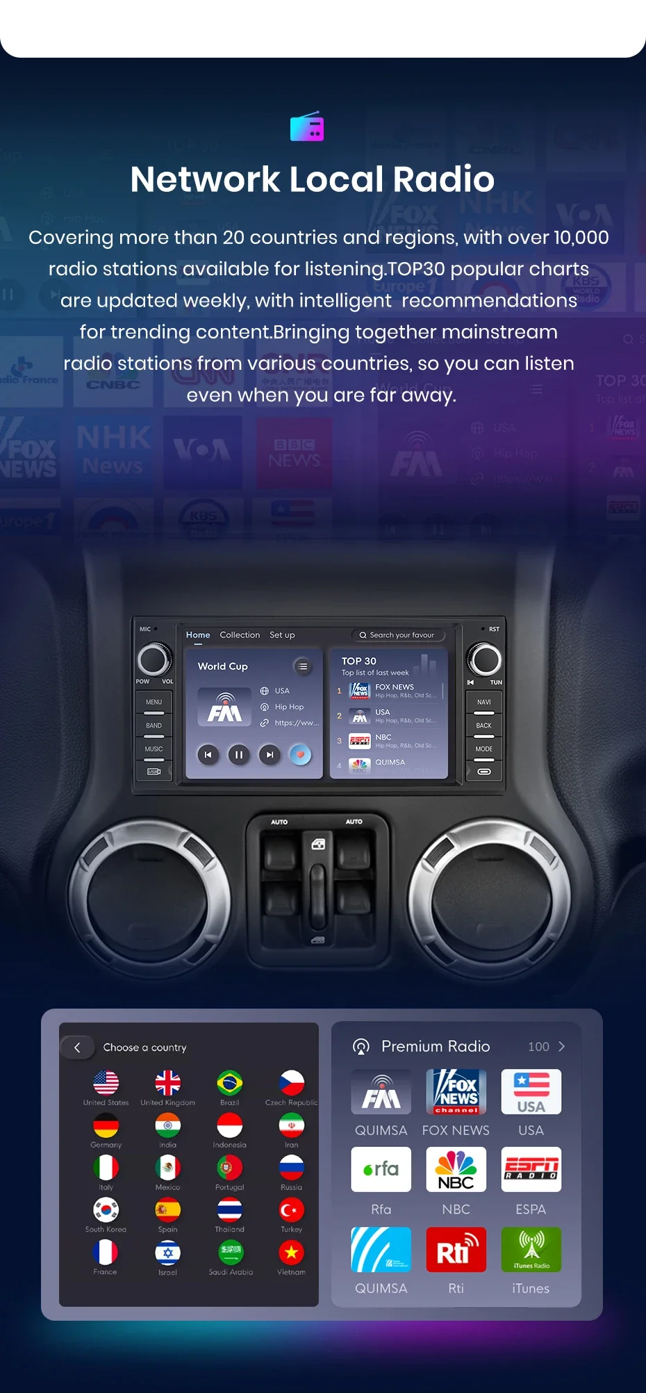 Awesafe 7-Zoll-Autoradio für für Jeep Wrangler Dodge Grand Cherokee Chrysler 300c Patriot Commander Kaliber Heraus forderer DVD