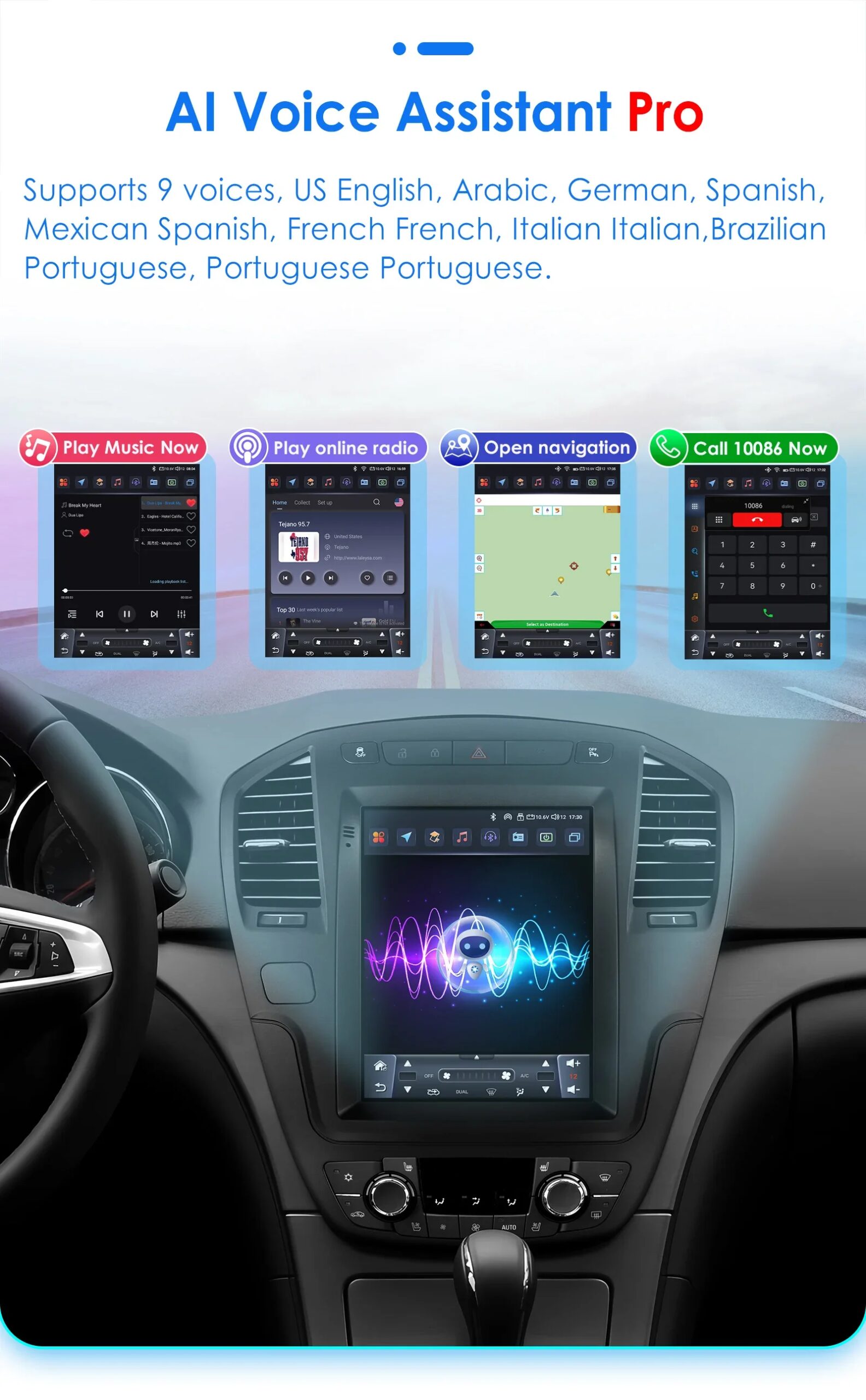Android 14 Autoradio für Opel Insignia Buick Regal 2009–2013 für Tesla Style Stereo GPS Carplay Android Auto Multimedia Player