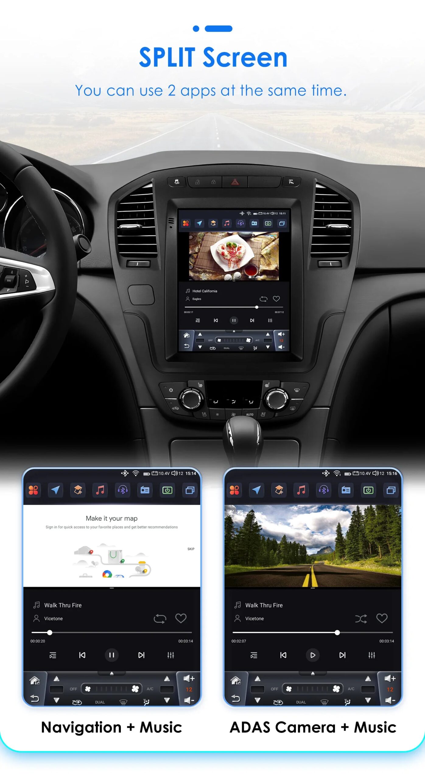 Android 14 Autoradio für Opel Insignia Buick Regal 2009–2013 für Tesla Style Stereo GPS Carplay Android Auto Multimedia Player