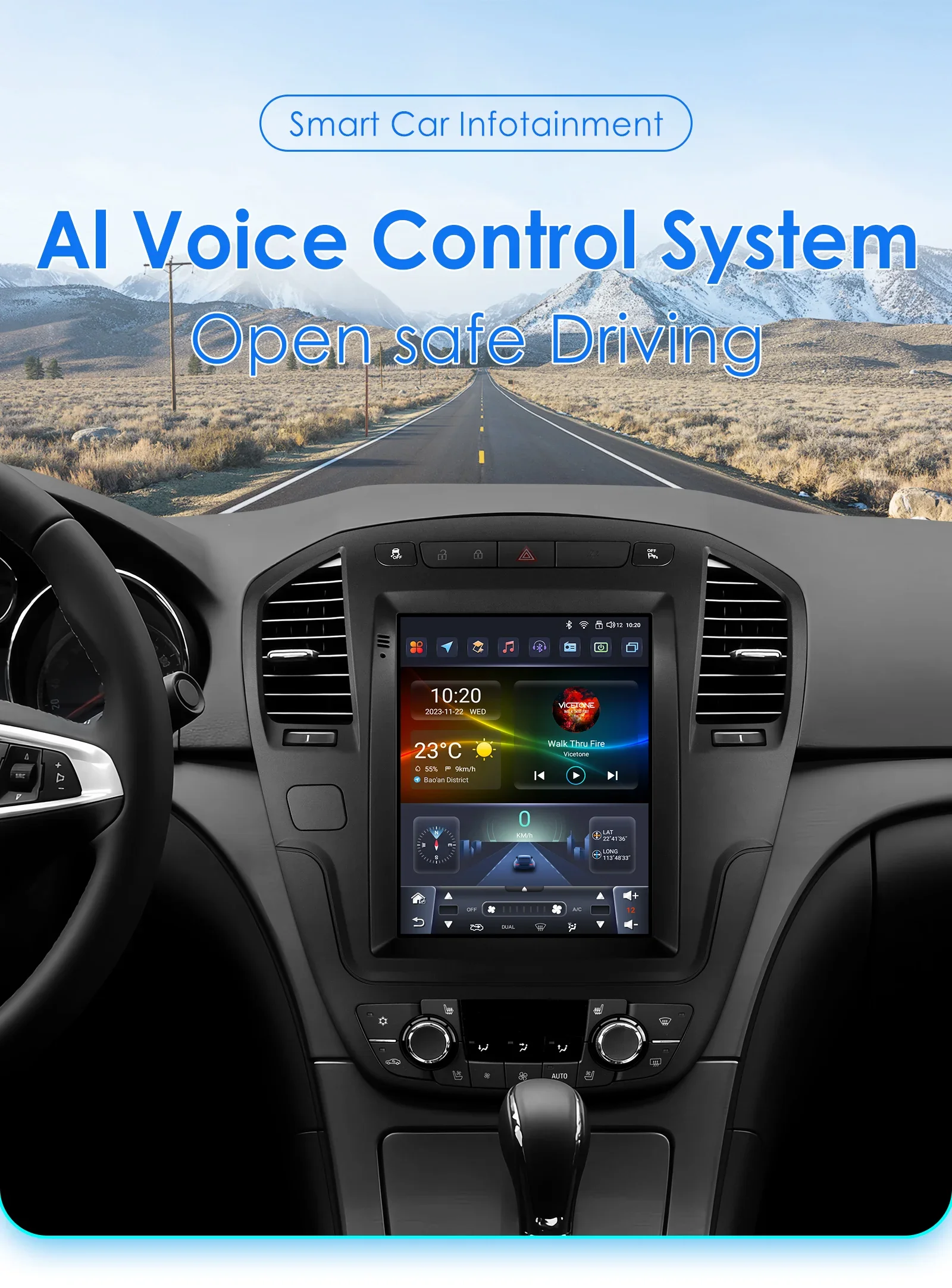 Android 14 Autoradio für Opel Insignia Buick Regal 2009–2013 für Tesla Style Stereo GPS Carplay Android Auto Multimedia Player