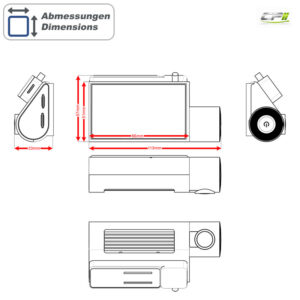 AMPIRE 2-Kanal Dashcam mit Touchscreen, 2K Front, 1080p Heck, 4G LTE, WLAN und GPS – Bild 10