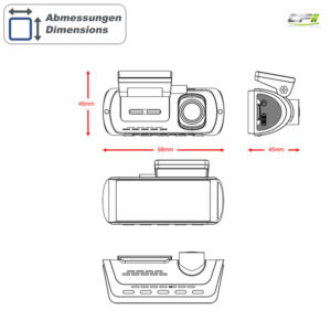 AMPIRE 2-Kanal Dashcam mit Touchscreen, 4K Front, 1080P Heck, WLAN, inkl. 64GB microSD – Bild 5