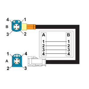 Alternative view of AMPIRE Kabel HSD Stecker auf HSD Buchse linksgewinkelt 100cm - Kodierung univ.