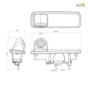 AMPIRE Kamera (AHD 1080P 25F/CVBS NTSC) Opel Vivaro B, Renault Trafic, Nissan NV300, Fiat Talento