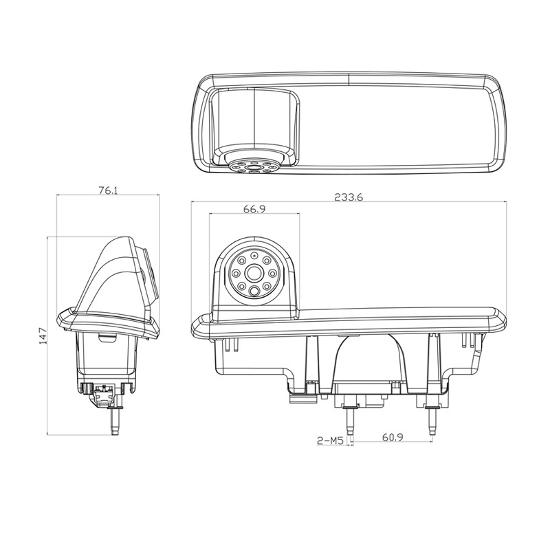 AMPIRE Kamera (AHD 1080P 25F/CVBS NTSC) Opel Vivaro B, Renault Trafic, Nissan NV300, Fiat Talento – Bild 3