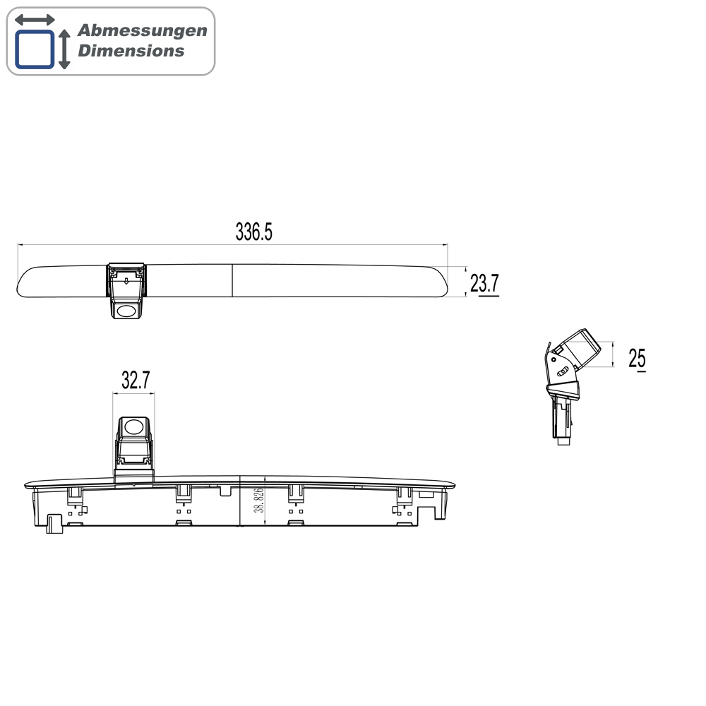 _AMPIRE Kamera (AHD), für Volkswagen T6/T6.1 mit Heckklappe – Bild 3