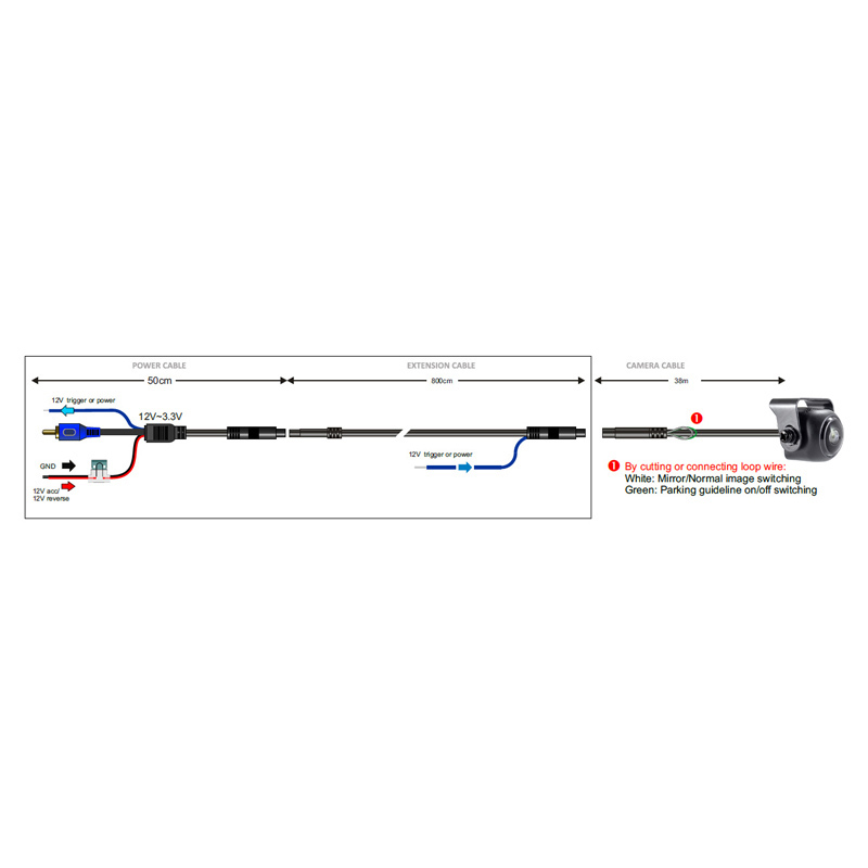 AMPIRE Mini Rückfahrkamera (AHD 1080P 25F/CVBS NTSC) 180° – Bild 4