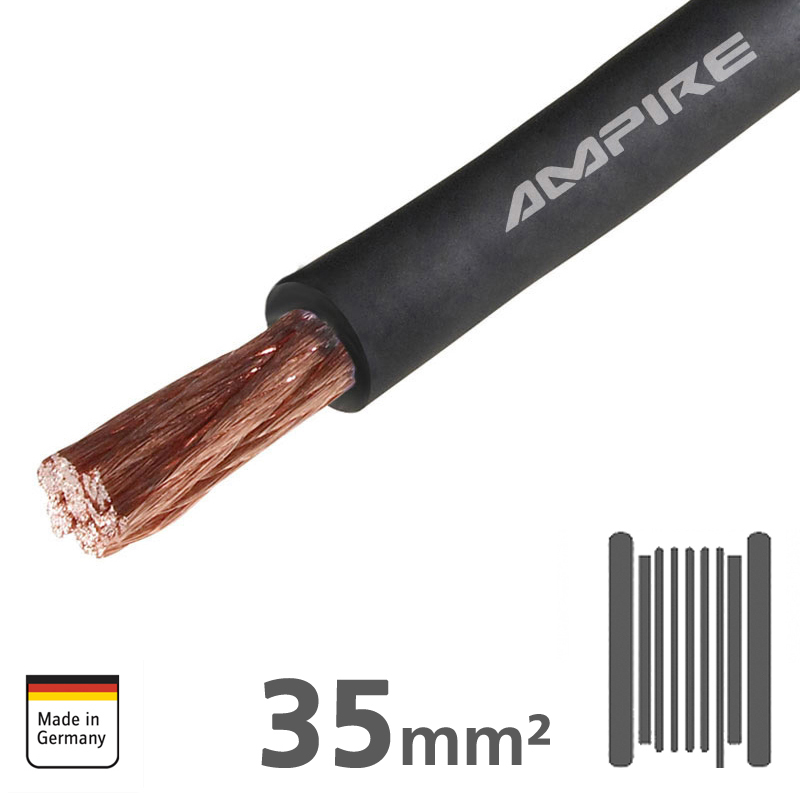 AMPIRE Stromkabel schwarz 35mm²(2AWG), 20m Spule, Kupfer – Bild 2