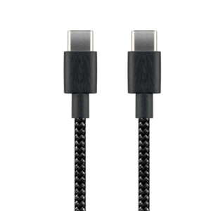 AMPIRE USB-C Kabel auf USB-C Stecker, beleuchtet, Textilmantel schwarz, 0.5m