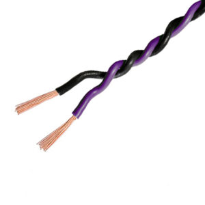 AMPIRE Verdrilltes Kabel VIOLETT/SCHWARZ 0,5mm², 150m Spule, 100% Kupfer