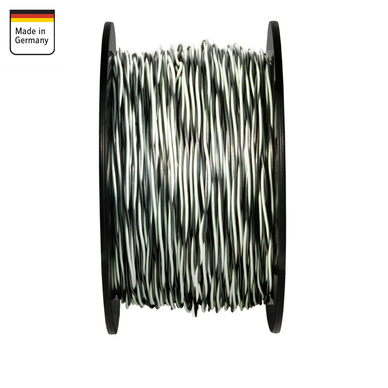 AMPIRE Verdrilltes Kabel WEISS/SCHWARZ 1,5mm², 60m Spule, 100% Kupfer – Bild 2