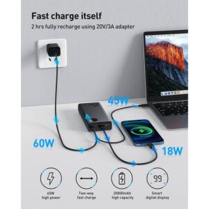 Alternative view of BASEUS Powerbank 20000mAh, 65 Watt, 2x USB-A, USB-C