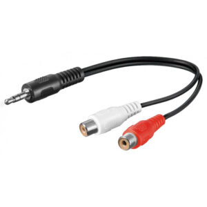 GOOBAY Audio-Adapterkabel 20cm, 2-Kanal Cinch auf 3.5mm Klinke