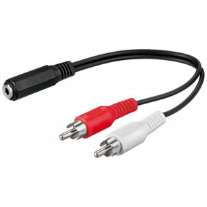GOOBAY Audio-Adapterkabel 20cm, 2-Kanal Cinchstecker auf 3.5mm Klinkenbuchse