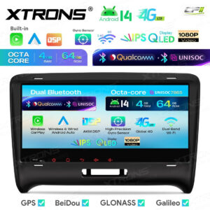 Android 14 IM84TTAH Autoradio Octa Core 4+64GB LTE GPS Navi für AUDI TT MK2 8J 06-12 – Bild 4