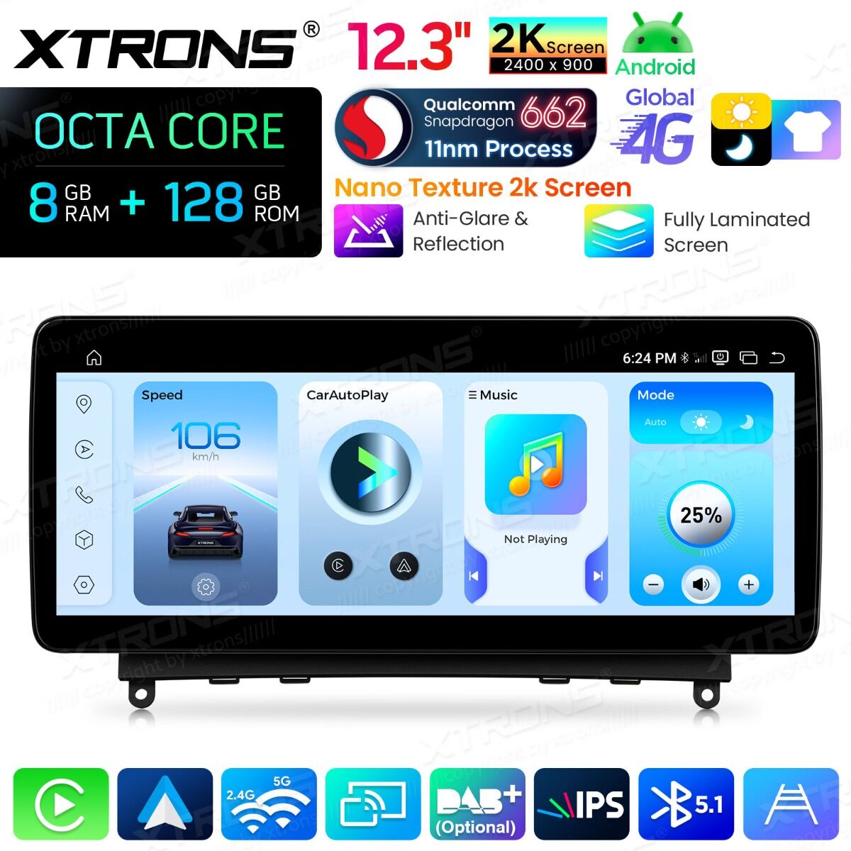 Android Autoradio Xtrons für Mercedes-Benz C-Klasse W204 (2007–2010) 8/128 GB – Bild 8