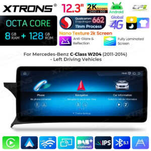 Android Autoradio Xtrons für Mercedes-Benz C-Klasse W204 (2011–2014, Linkslenker, NTG 4.5/4.7) 8/128 GB – Bild 7