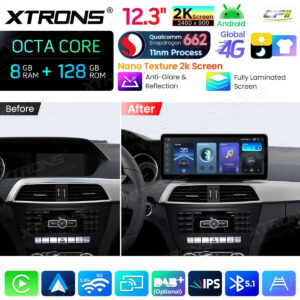 Android Autoradio Xtrons für Mercedes-Benz C-Klasse W204 (2011–2014, Linkslenker, NTG 4.5/4.7) 8/128 GB – Bild 4